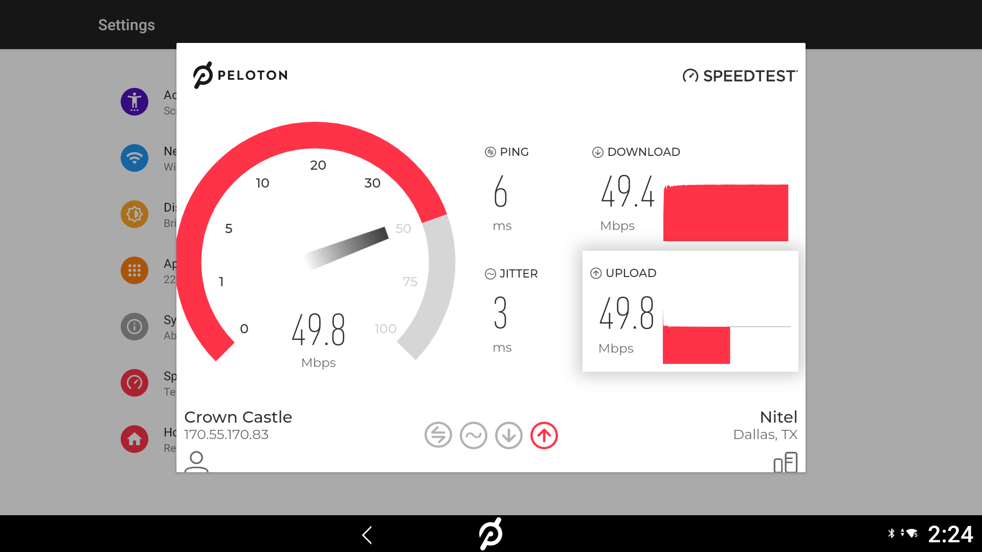 Peloton wifi speed on sale