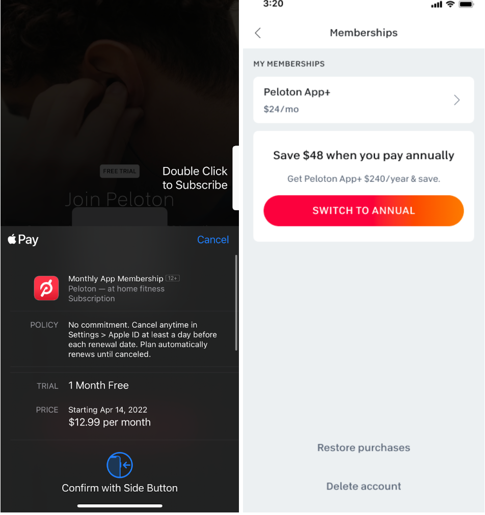 Peloton monthly membership sales