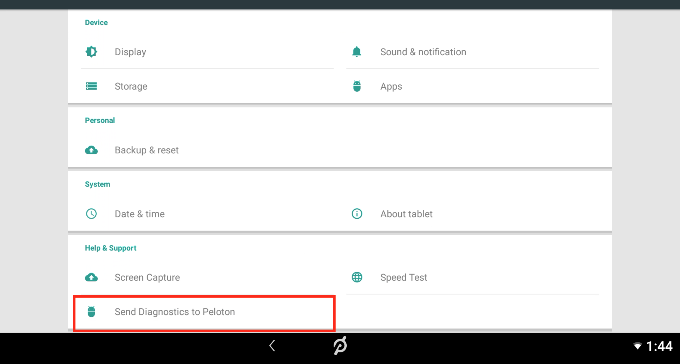 Peloton Software: How To Send a Diagnostic Report