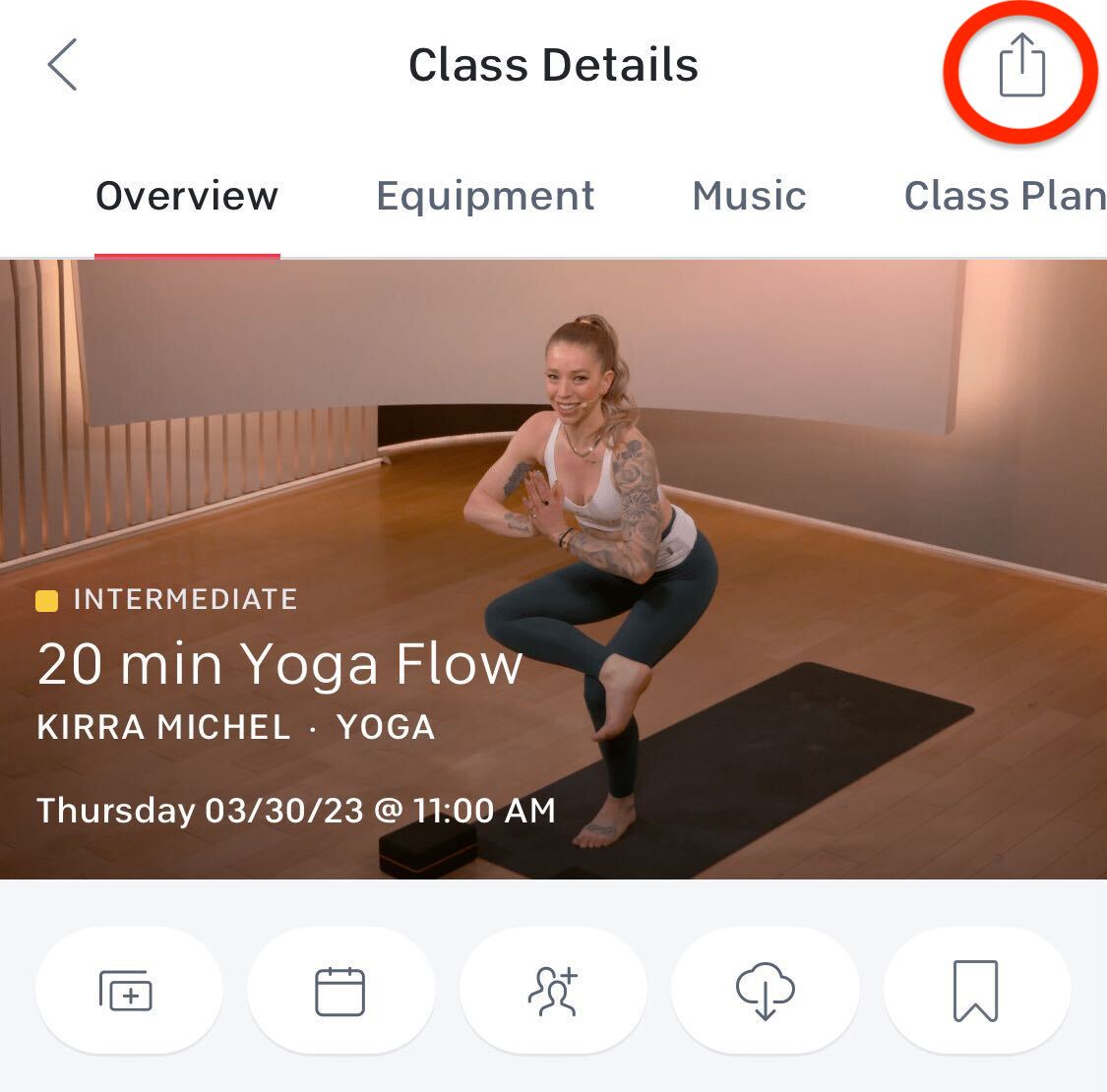 Peloton App: Sharing Classes from the Peloton App